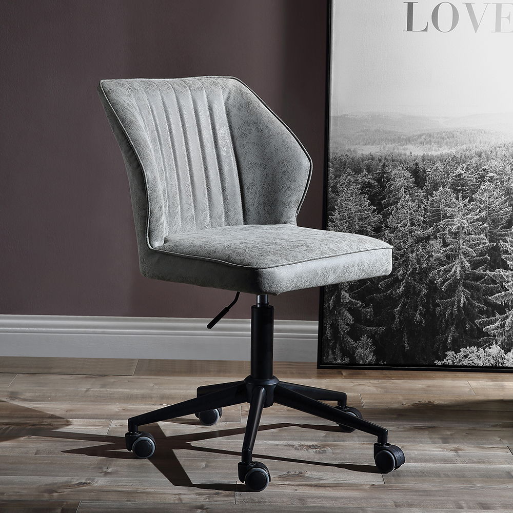 Pakuna - Office Chair - Vintage Gray Synthetic Leather & Black