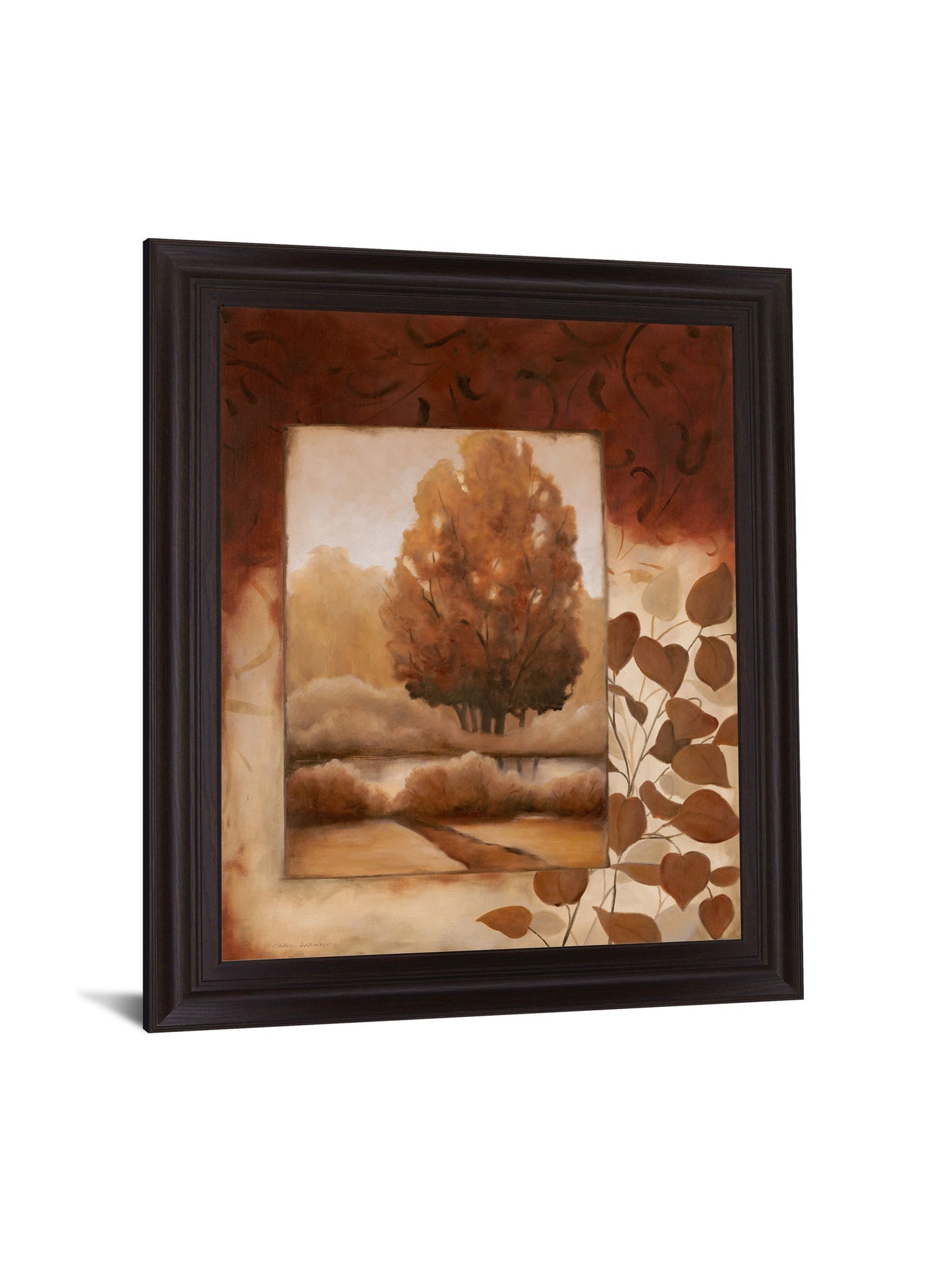 Copper Woodland View - 28" x 34" Framed Wall Art - Dark Brown