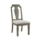 Zumala - Side Chair Set of 2) - Beige Linen & Weathered Oak