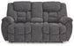 Foreside - Dbl Reclining Loveseat with Console - Charcoal