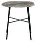 Laverford - Round End Table - Chrome / Black