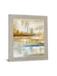 Golden Misty Horizon - 28" x 34" Framed Wall Art - Beige