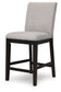Neymorton - Upholstered Barstool (Set of 2) - Dark Grayish Brown