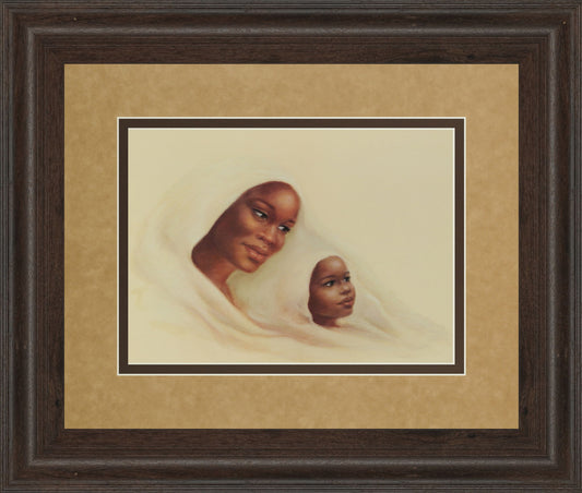 Two Generations - Framed Print Wall Art - Beige