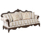 Nayla - Sofa With 4 Pillows - Pattern Fabric & Cherry