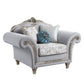 Pelumi - Chair With 3 Pillows - Light Gray Linen & Platinum