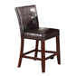 Britney - 20" Counter Height Chair Set of 2) - Espresso Synthetic Leather & Walnut