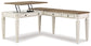 Realyn - L Shaped Desk With Lift Top - White / Brown