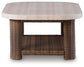 Dolan Creek - Rectangular Cocktail Table - Beige / Brown