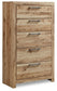 Hyanna - Five Drawer Chest - Tan Brown