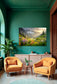 Alpine Wildflower Misty Tempered Glass - Green / Gold