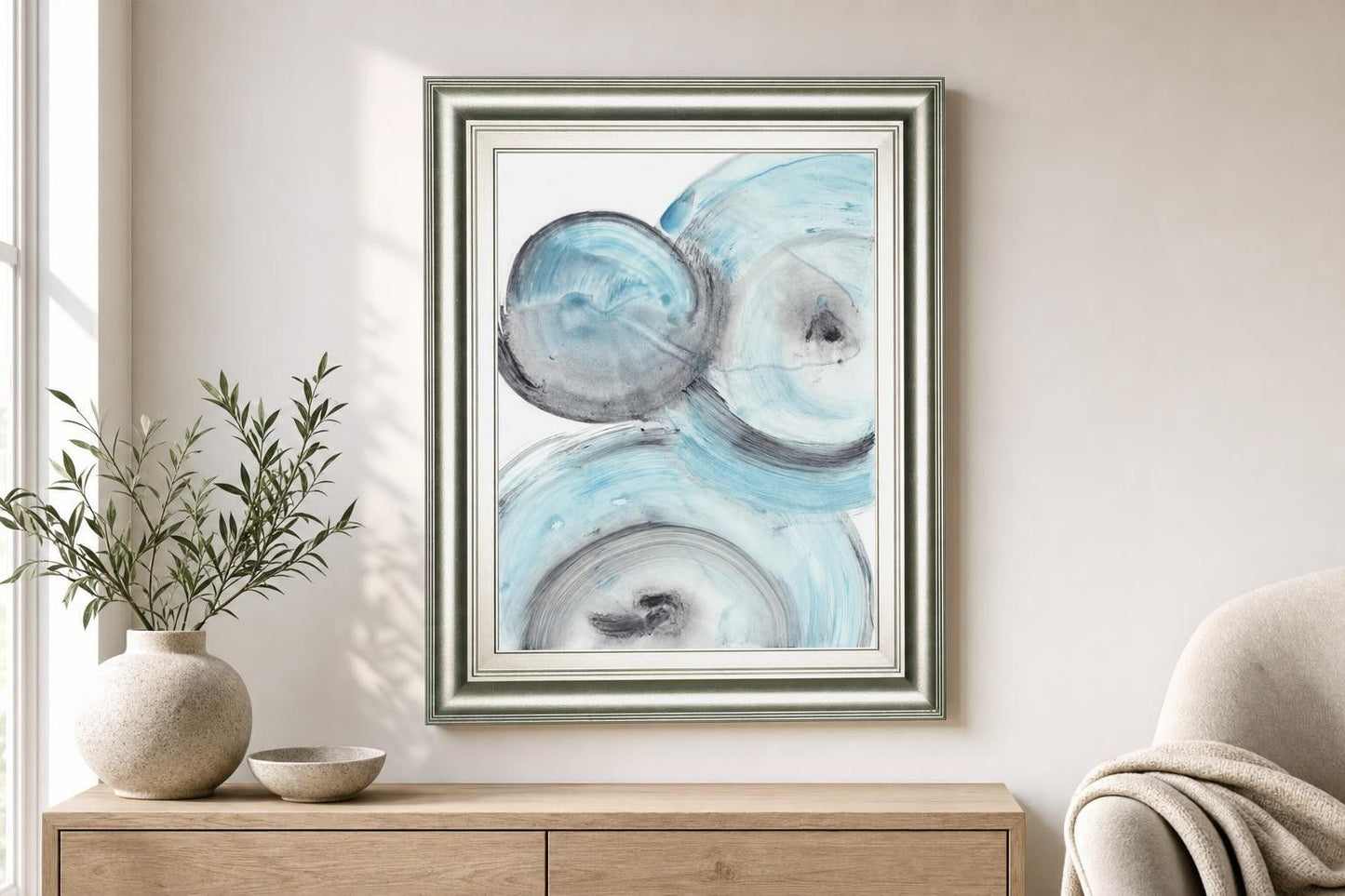 22x26 Ripple Effect IV By Ethan Harper - Light Blue