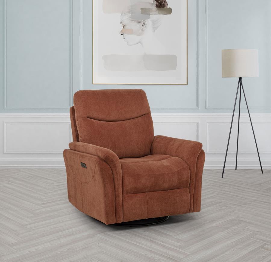 Adler - Upholstered Power Swivel Glider Recliner