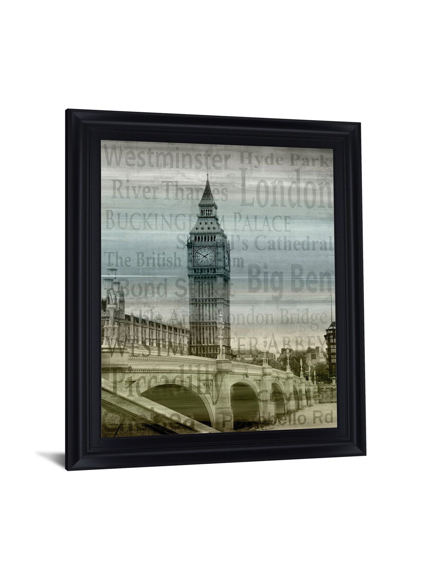 Foggy Landmark View - 28" x 34" Framed Wall Art - Gray
