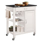 Ottawa - Kitchen Cart - Black Wooden Top & White