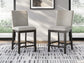 Neymorton - Upholstered Barstool (Set of 2) - Dark Grayish Brown