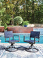 Rocky Creek - Sling Swivel Chair (Set of 2) - Blue / Gray