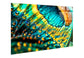 Iridescent Plumage Tempered Glass With Foil & Rhinestones - Teal / Aqua