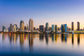 Temp Glass With Foil - San Diego Skyline - Blue
