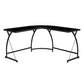 Janison - Writing Desk - Black Glass & Black