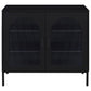 Jess - 2-Door Arched Fluted Glass Accent Cabinet - Black