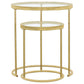 Maylin - 2 Piece Round Glass Top Nesting Table Set - Gold