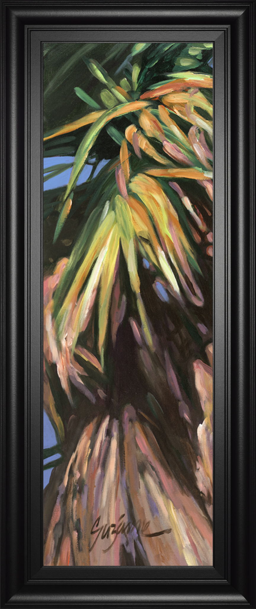 Wild Palm I By Suzanne Wilkins - Framed Print Wall Art - Dark Green
