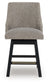 Neymorton - Upholstered Swivel Barstool (Set of 2) - Dark Grayish Brown