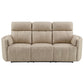 Elison - Motion Sofa - Dark Beige Polish Microfiber