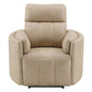 Elison - Motion Glider Recliner With Swivel - Dark Beige Polish Microfiber