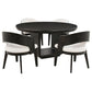 Leandro - 5 Piece Round Dining Table Set - Burnished Black