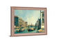 Canal Serenity Scene - 28" x 34" Framed Wall Art - Light Blue