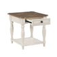 Florian - End Table - Oak & Antique White
