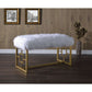 Bagley II - 21" Bench - White Faux Fur & Gold