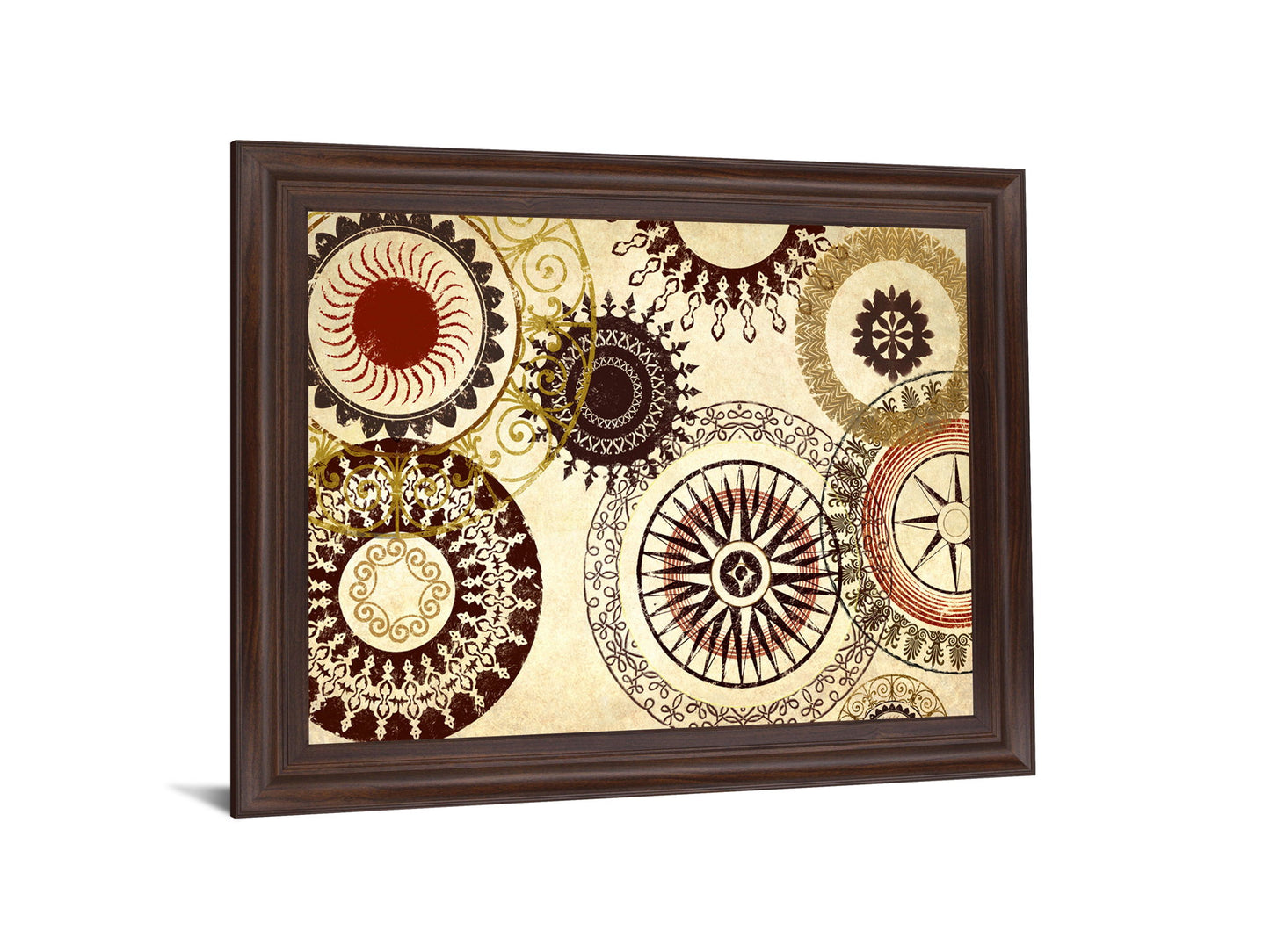 Sunburst Medallion - 28" x 34" Framed Wall Art - Beige