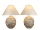 Rustic Sphere Ceramic Table Lamp (Set of 2) - Natural Bisque