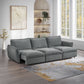Eaden - Power Sofa With Sleeper - Gray Chenille