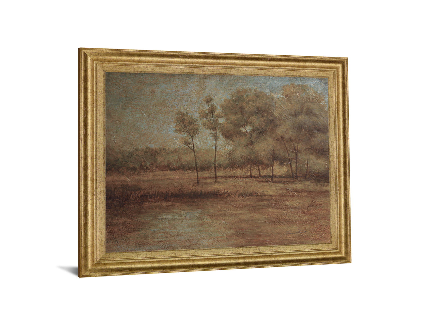 Amber Grove Stillness - 28" x 34" Framed Wall Art - Dark Brown