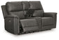 Bleckley - Power Reclining Loveseat With Console / Adjustable Headrest
