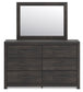 Hollivern - 4 Pc. - Twin Panel Storage Bed, Dresser, Mirror And Chest - Dark Gray