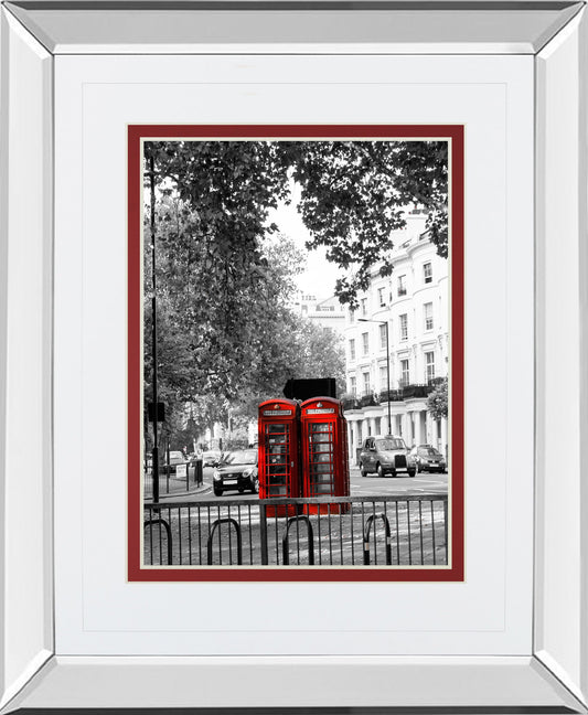 Telephone By Emily Navas - Mirror Framed Print Wall Art - Dark Gray