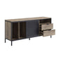 Nantan - 28" TV Stand - Rustic Oak & Black