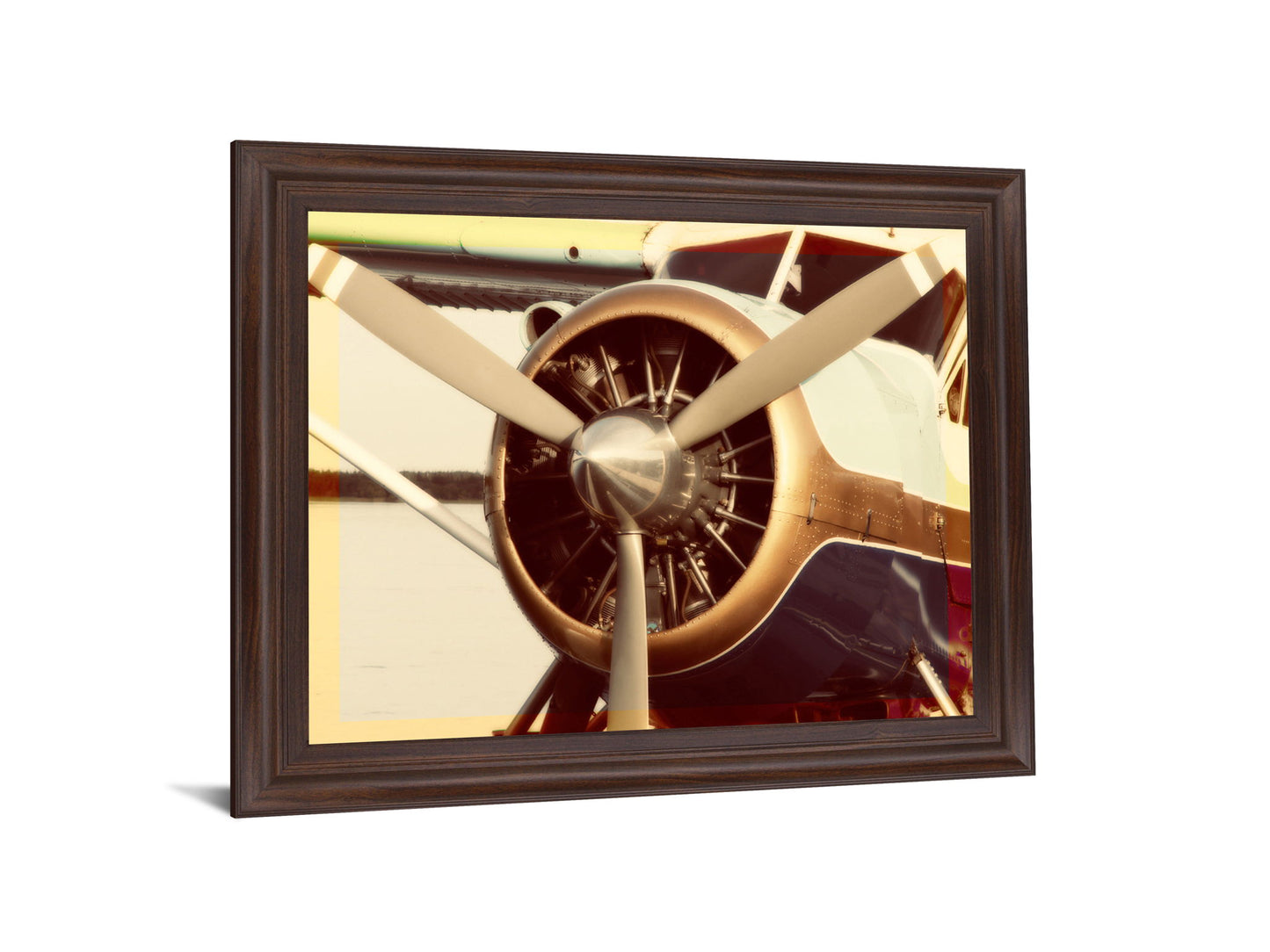 Nostalgic Aviator - 28" x 34" Framed Wall Art - Dark Brown