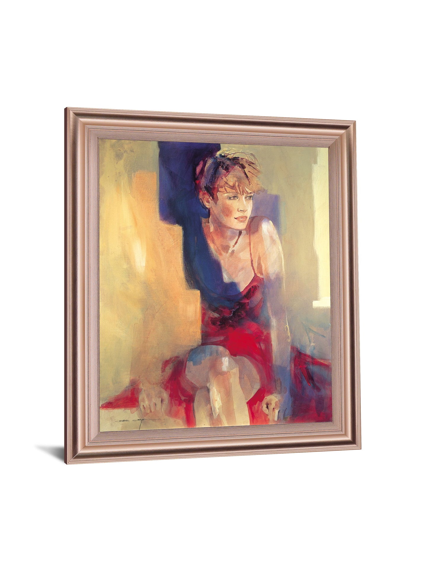 Crimson Reflection - 28" x 34" Framed Wall Art - Beige