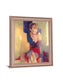 Crimson Reflection - 28" x 34" Framed Wall Art - Beige