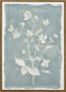 "Whispering Blooms I" Hand-Embellished Canvas In Frame - Blue / White