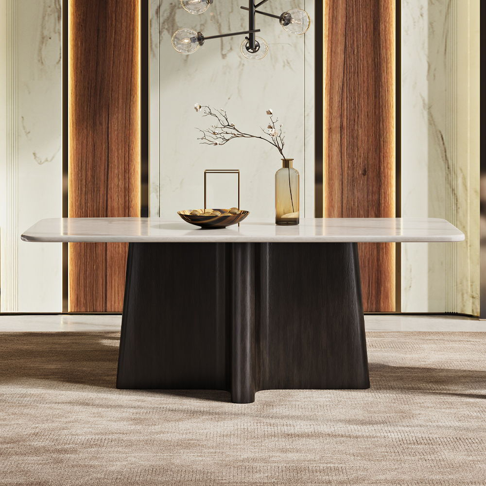 Jacory - Dining Table With Bottocino Marble Top - Espresso