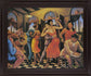 Jazzy Scarlet Soirée - 28" x 34" Framed Wall Art - Beige