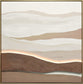 "Desert Glow II" Hand-Embellished LED In Frame - Beige / Brown / White