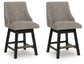 Neymorton - Upholstered Swivel Barstool (Set of 2) - Dark Grayish Brown